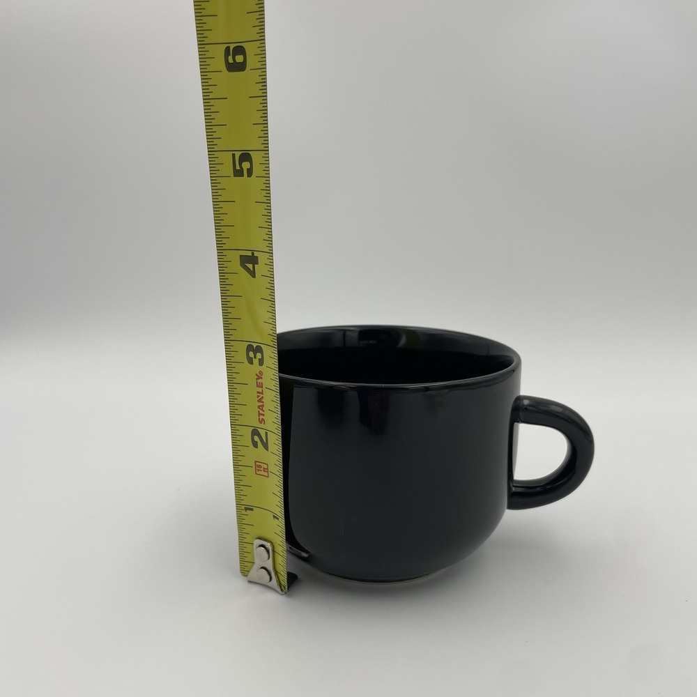 Vintage Newcor Stoneware 8oz Glossy Black Coffee/Tea Mugs Set‎ Of 2, Thailand - Picture 11 of 13